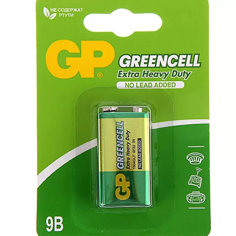 Элемент питания GP 6F22/1BL Greencell