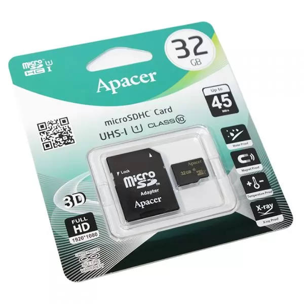 Карта памяти Apacer microSD 32GB High-Capacity (Class 10) UHS-1