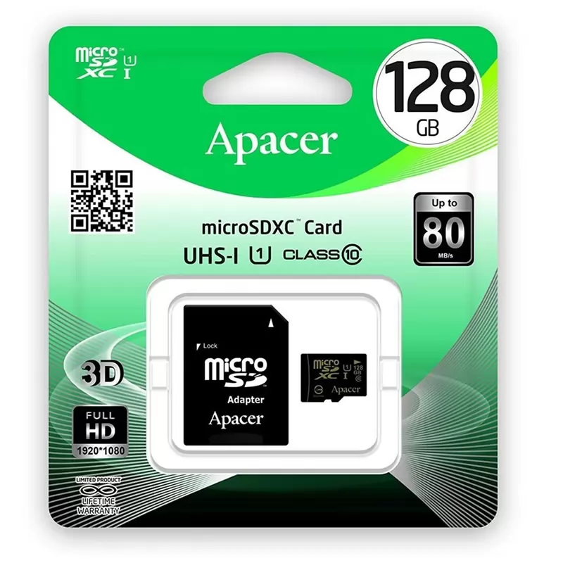 Карта памяти Apacer microSDXC 128GB High-Capacity (Class 10) UHS-1
