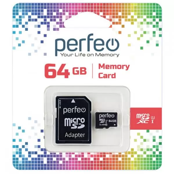 Карта памяти Perfeo microSDXC 64GB High-Capacity (Class 10) UHS-1