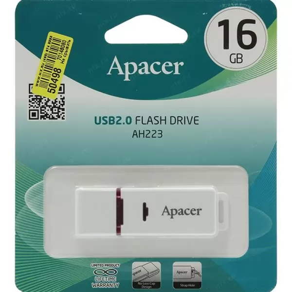 USB 2.0 Накопитель Apacer AH223 (16GB) White