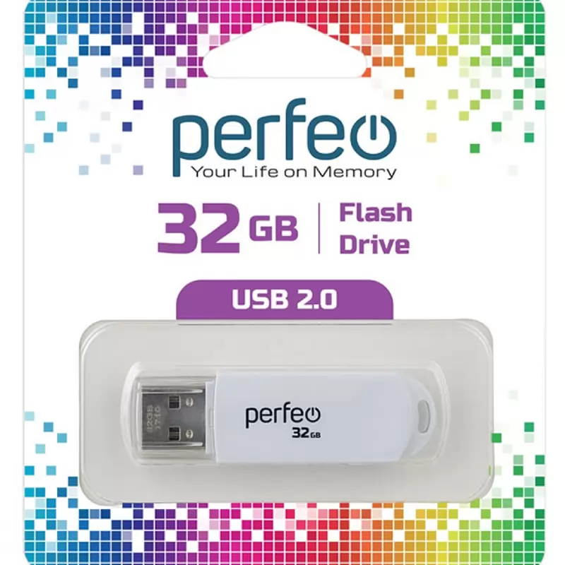 Флеш Накопитель (32GB) Perfeo C03 (USB 2.0) White Накопитель Perfeo USB 32GB C03 White