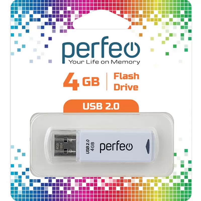 Флеш Накопитель (4GB) Perfeo C06 (USB 2.0) White Накопитель Perfeo USB 4GB C06 White