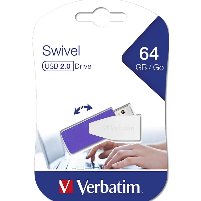 Накопитель Verbatim USB 64GB Swivel Violet