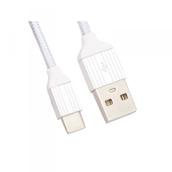 Зарядка сетевая LDNIO A1302Q (Кабель Type-C/ QC 3.0/ 1 USB Auto-ID/5V_9V_12V, 18W) White&Gold