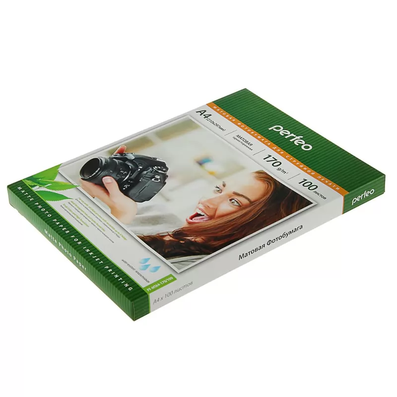 Фотобумага 170 г/м2 матовая односторонняя A4, 100 л. Perfeo