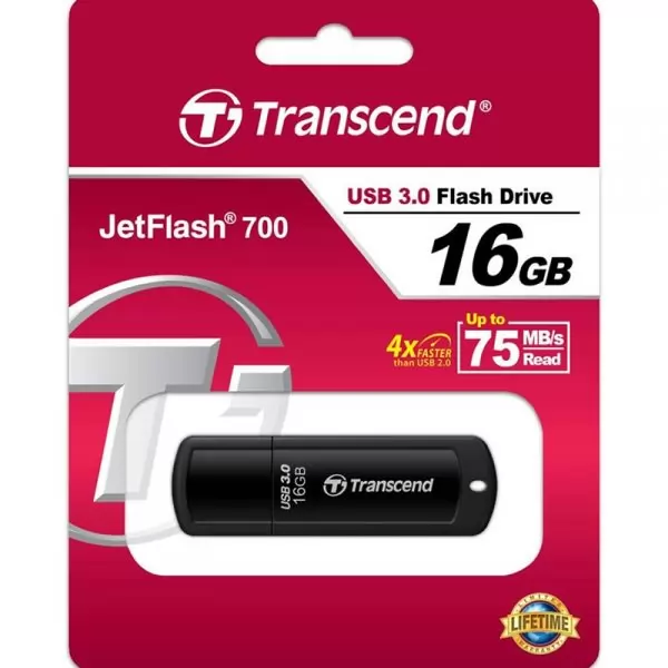 Накопитель Transcend USB 3.1 16GB JetFlash 700 черный