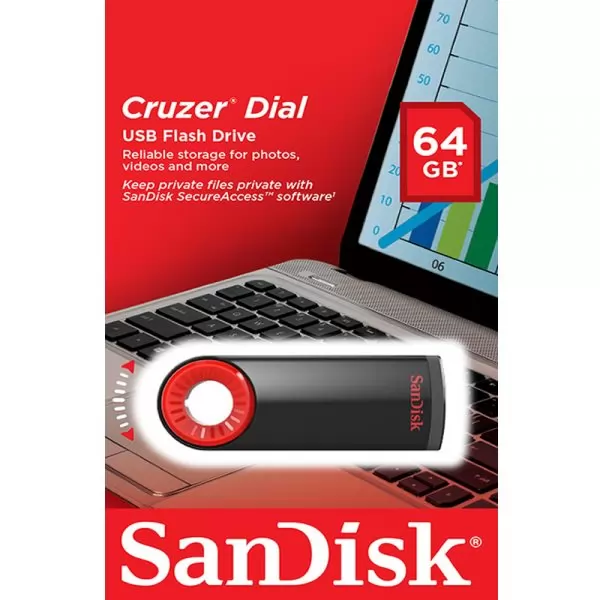 Накопитель SanDisk USB 2.0 64GB Cruzer Dial