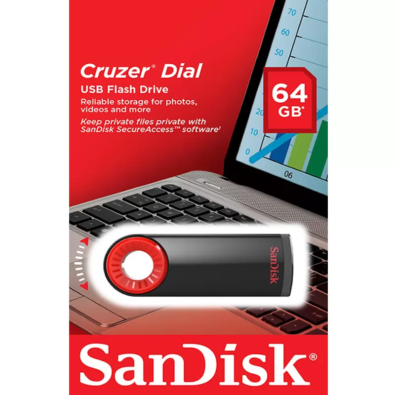Флеш Накопитель (64GB) SanDisk Cruzer Dial (USB 2.0) Накопитель SanDisk USB 2.0 64GB Cruzer Dial