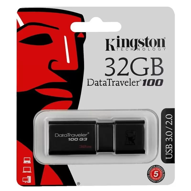 Флеш Накопитель (32GB) Kingston DataTraveler 100 G3 (USB 3.0) черный Накопитель Kingston USB 3.0 32GB DataTraveler 100 G3 черный