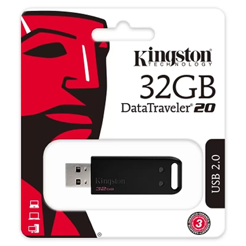 Флеш Накопитель (32GB) Kingston DataTraveler DT20 (USB 2.0) черный Накопитель Kingston USB 2.0 32GB DataTraveler DT20 черный