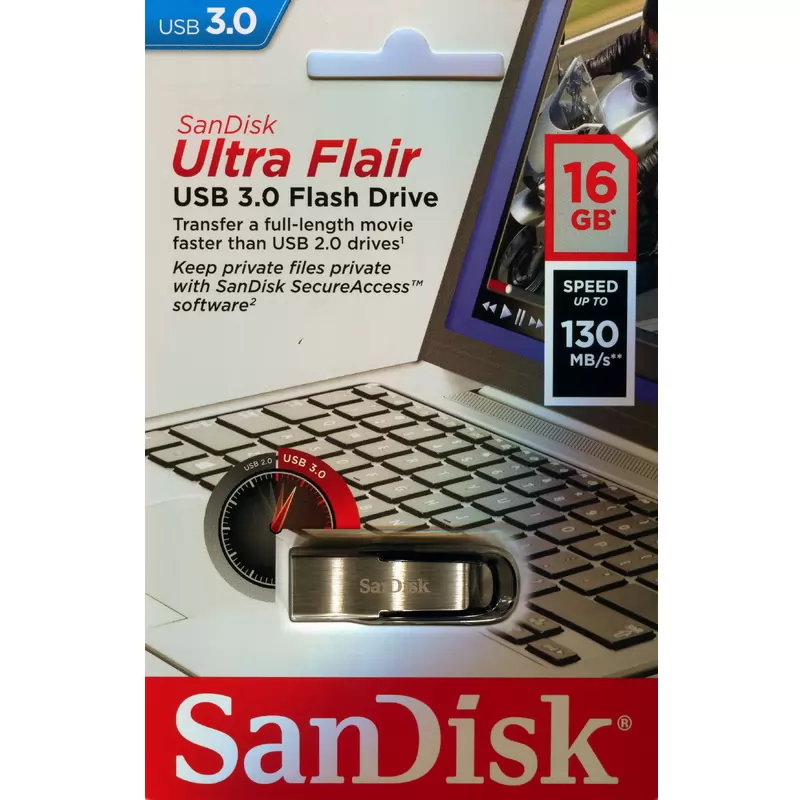 Флеш Накопитель (16GB) Sandisk Ultra Flair CZ73 (USB 3.0) Metal USB 3.0 Накопитель Sandisk Ultra Flair CZ73 (16GB) Metal