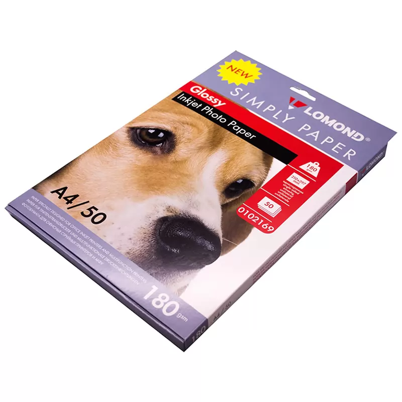 Фотобумага 180 г/м2 глянцевая односторонняя A4, 50 л. Lomond эконом.
