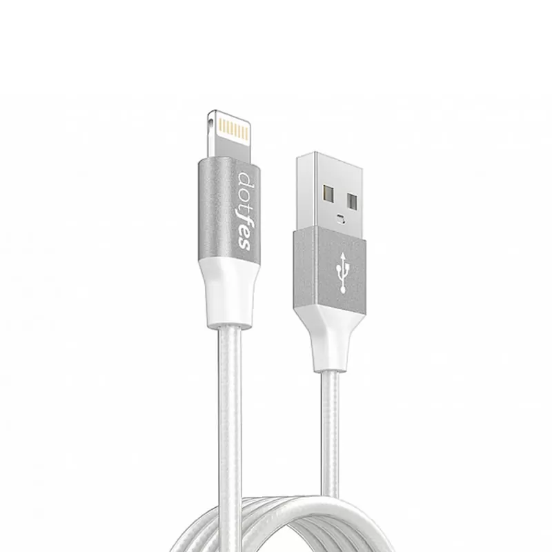 Кабель USB A(m)-->Lightning(m) Dotfes A03F (gray) L=1m MFI