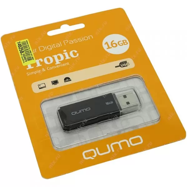 Накопитель QUMO 16GB USB 2.0 Tropic  Black