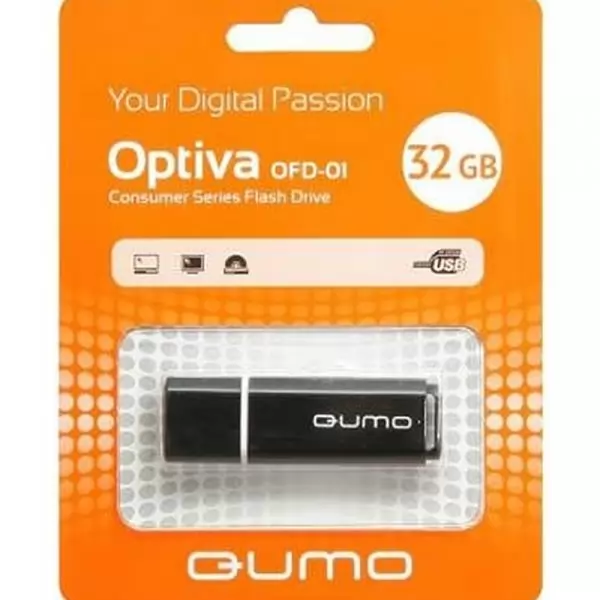 Накопитель QUMO 32GB USB 2.0 Optiva 01 Black