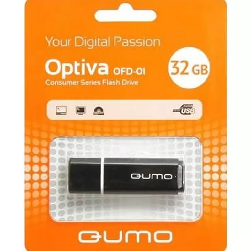 Флеш Накопитель (32GB) QUMO Optiva 01 (USB 2.0) Black Накопитель QUMO 32GB USB 2.0 Optiva 01 Black