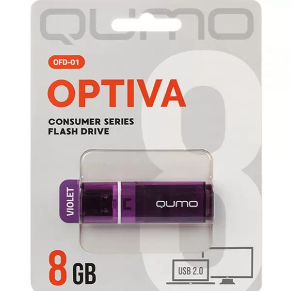 Накопитель QUMO 8GB USB 2.0 Optiva 01 Violet