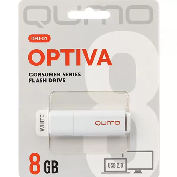 Накопитель QUMO 8GB USB 2.0 Optiva 01 White