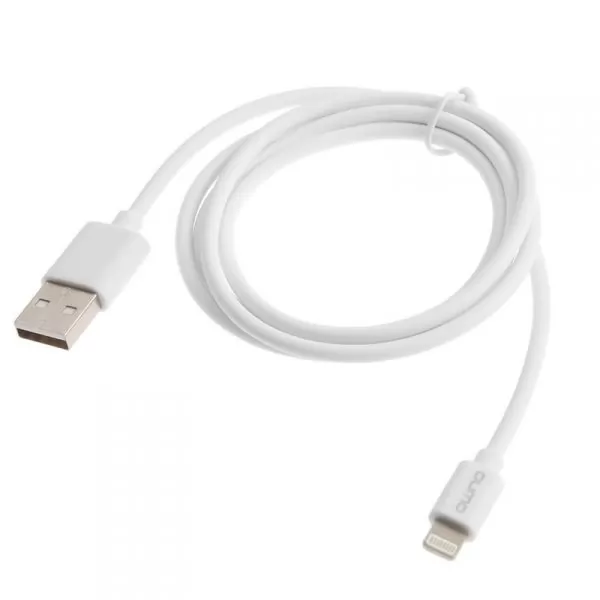 Кабель USB A(m)-->Lightning(m) QUMO (8 pin, PVC, белый) (L=1m)