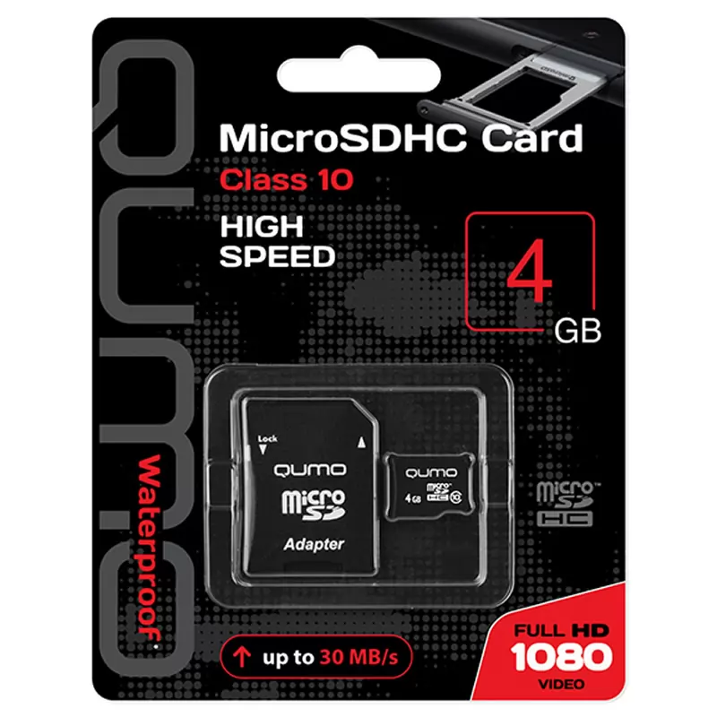 Карта памяти QUMO MicroSDHC 4GB (Сlass 10)