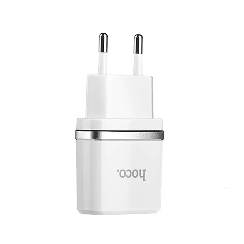 Зарядка сетевая Hoco C11 (1USB, 1A с кабелем Lightning) белая