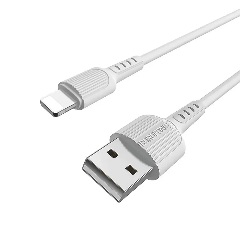 Кабель USB A(m)-->Lightning(m) Borofone BX16 (белый) L=1m