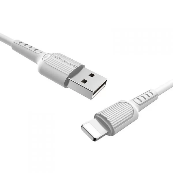 Кабель USB A(m)-->Lightning(m) Borofone BX16 (белый) L=1m