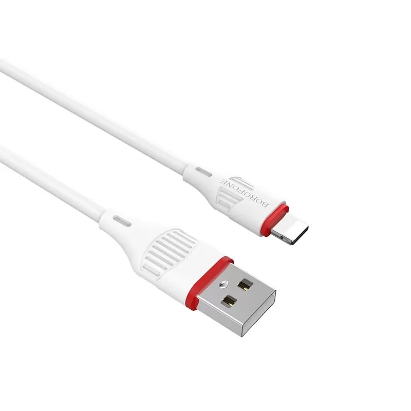 Кабель USB A(m)-->Lightning(m) Borofone BX17 (белый) L=1m