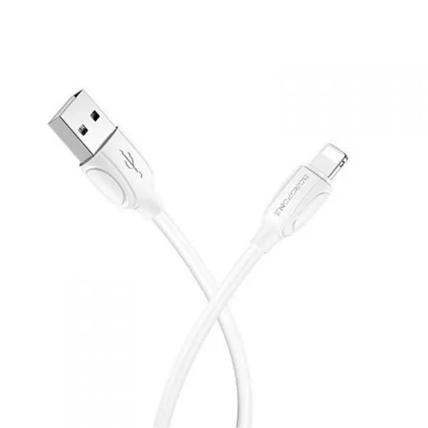 Кабель USB A(m)-->Lightning(m) Borofone BX19 (белый) L=1m