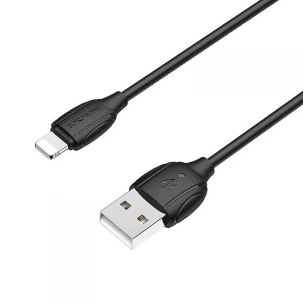 Кабель USB A(m)-->Lightning(m) Borofone BX19 (черный) L=1m