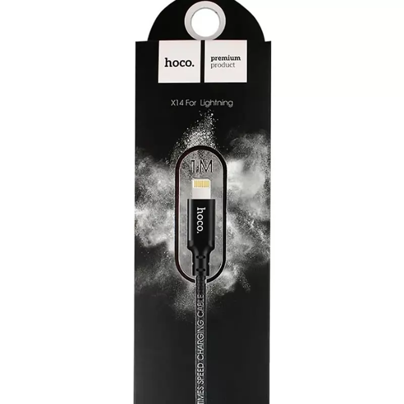 Кабель USB A(m)-->Lightning(m) Hoco X14 (черный) L=1m