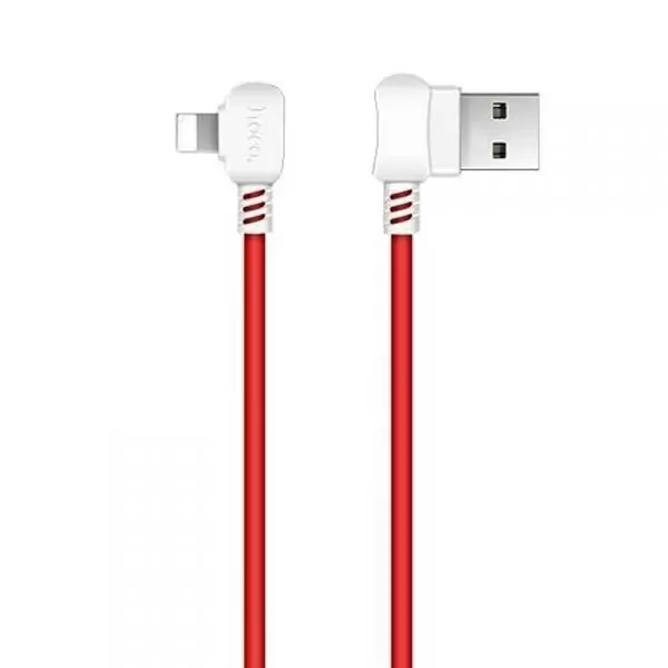 Кабель USB A(m)-->Lightning(m) Hoco X19 Enjoy (бело-красный) L=1m