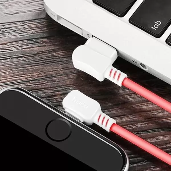 Кабель USB A(m)-->Lightning(m) Hoco X19 Enjoy (бело-красный) L=1m
