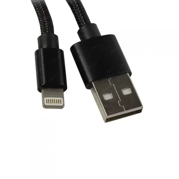 Кабель USB A(m)-->Lightning(m) Jet.A JA-DC44 (черный, в оплетке, 8pin) L=2m