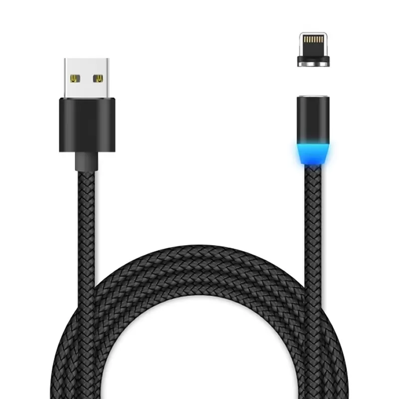 Кабель USB A(m)-->Lightning(m) Jet.A JA-DC46 (черный, в оплетке, 8pin) L=2m МАГНИТНЫЙ