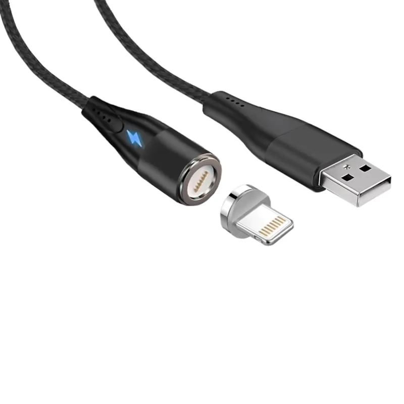 Кабель USB A(m)-->Lightning(m) Jet.A JA-DC48 (черный, в оплетке, 8pin) L=1m МАГНИТНЫЙ Кабель USB A(m)-->Lightning(m) Jet.A JA-DC48 (черный, в оплетке, 8pin) L=1m МАГНИТНЫЙ