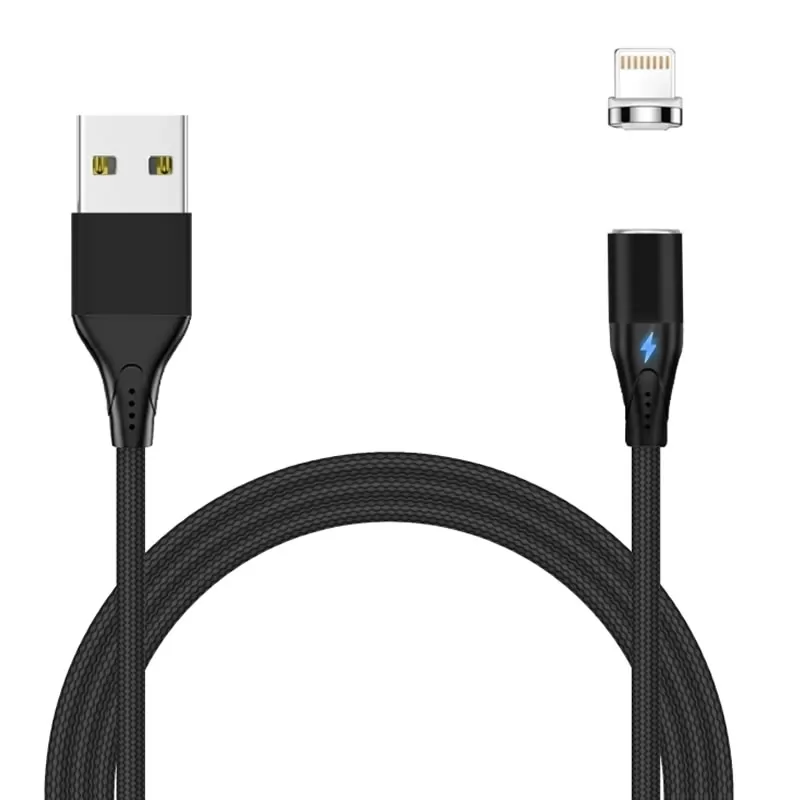 Кабель USB A(m)-->Lightning(m) Jet.A JA-DC48 (черный, в оплетке, 8pin) L=1m МАГНИТНЫЙ Кабель USB A(m)-->Lightning(m) Jet.A JA-DC48 (черный, в оплетке, 8pin) L=1m МАГНИТНЫЙ