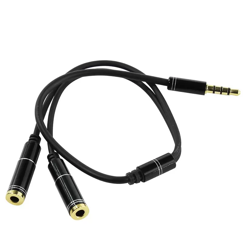 Аудиокабель разветвитель Jack 3.5 - 2x Jack 3.5 Jet.A JA-AC04 (чёрный, 4 pin) 0,33м. Аудиокабель разветвитель Jack 3.5 - 2x Jack 3.5 Jet.A JA-AC04 (чёрный, 4 pin) 0,33м.