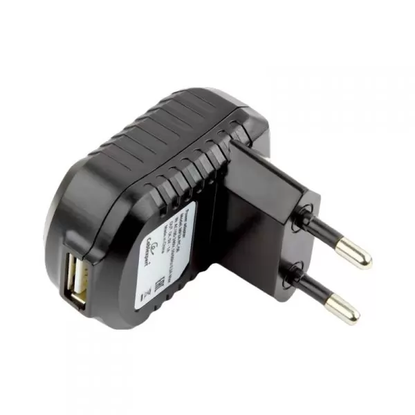Зарядка сетевая Cablexpert MP3A-PC-08 (USB 1 порт, 1A) черный