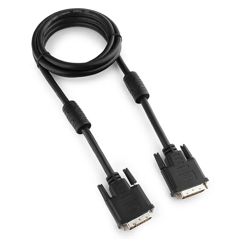 Кабель DVI-D single link Cablexpert CC-DVI-BK-6, (19M/19M, черный, экран, феррит.кольца) 1,8м.