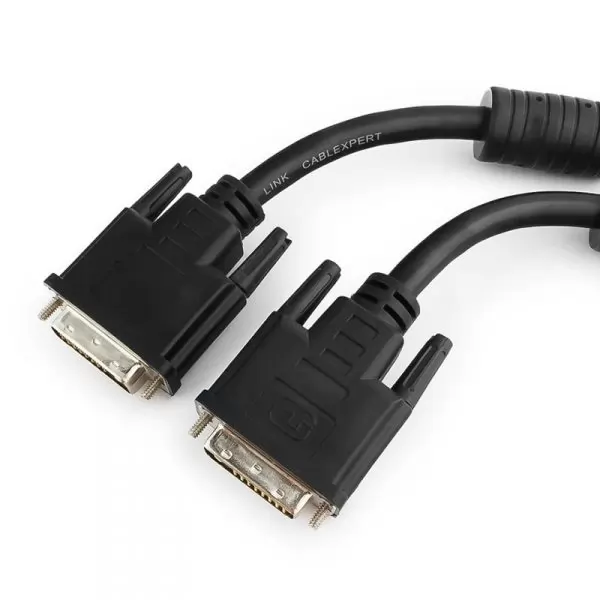 Кабель DVI-D single link Cablexpert CC-DVI-BK-6, (19M/19M, черный, экран, феррит.кольца) 1,8м.