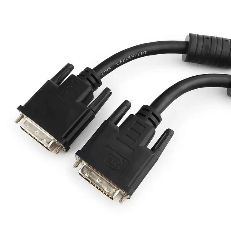 Кабель DVI-D single link Cablexpert CC-DVI-BK-6, (19M/19M, черный, экран, феррит.кольца) 1,8м.