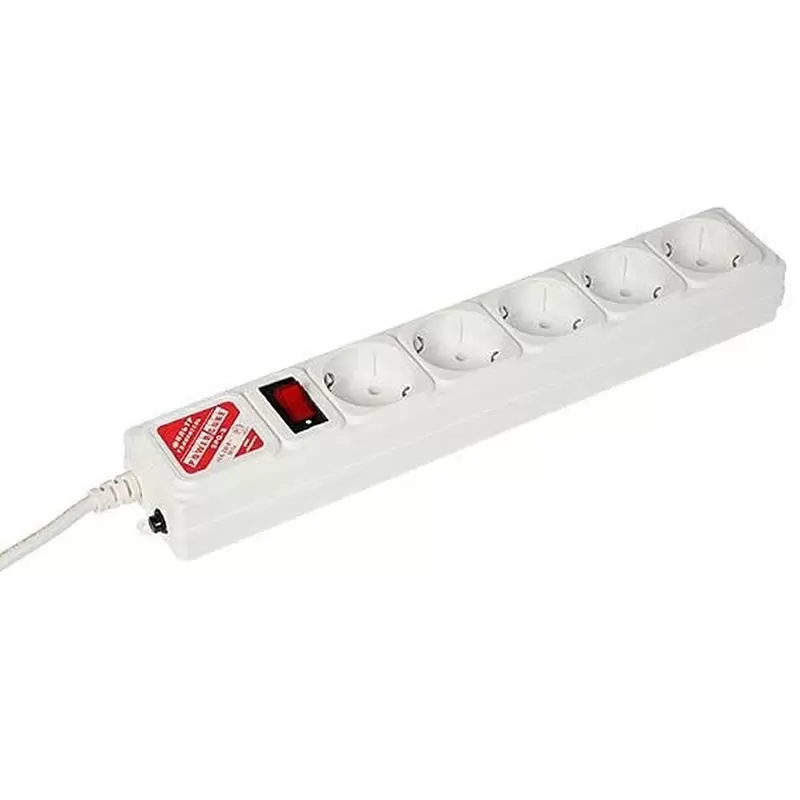 Сетевой фильтр Power Cube 1,9м. 5 розеток (10А/2,2кВт) белый
