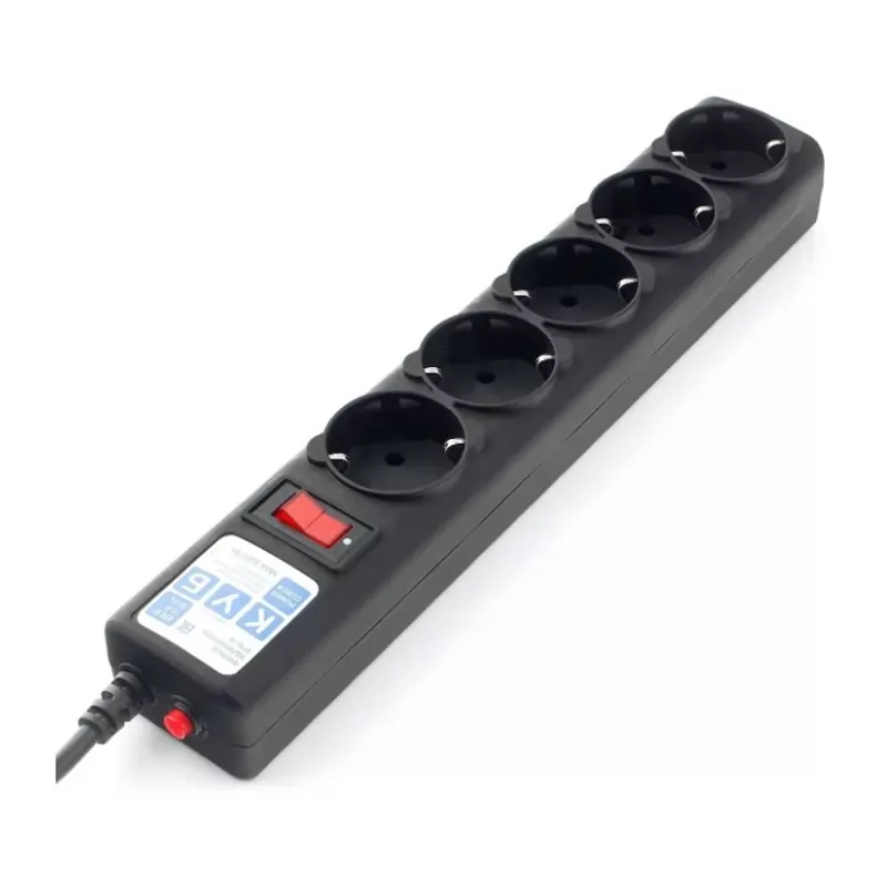 Сетевой фильтр Power Cube 1,9м. 5 розеток (10А/2,2кВт) черный графит