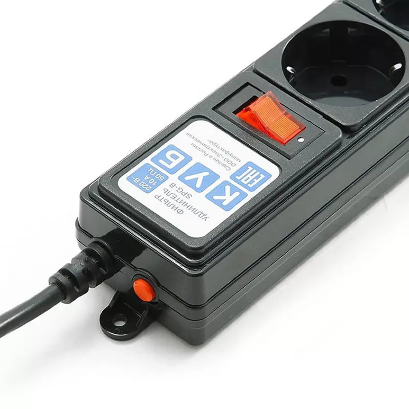 Сетевой фильтр Power Cube 5м. 5 розеток (10А/2,2кВт) черный графит Сетевой фильтр Power Cube 5м. 5 розеток (10А/2,2кВт) черный графит