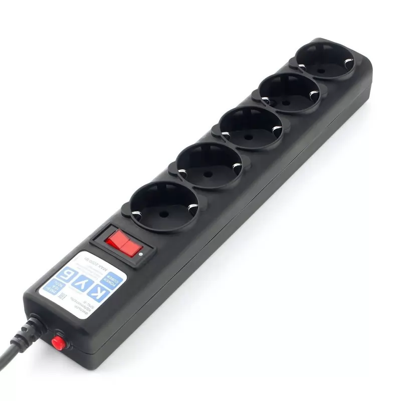 Сетевой фильтр Power Cube 3м. 5 розеток (10А/2,2кВт) черный графит Сетевой фильтр Power Cube 3м. 5 розеток (10А/2,2кВт) черный графит