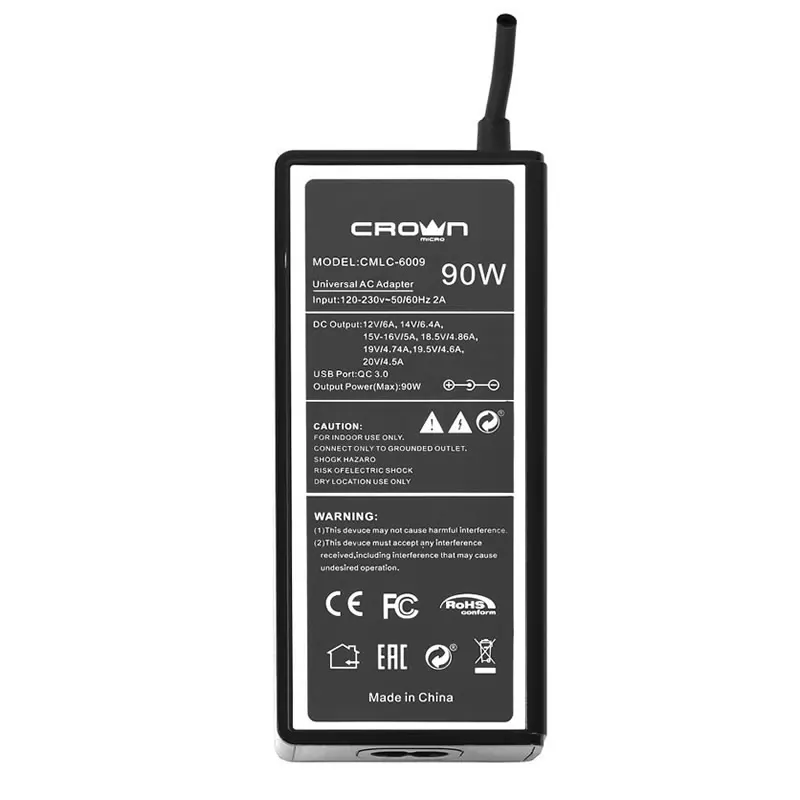 Зарядное устройство CROWN CMLC-6009 (19 коннекторов, 90W, USB QC 3.0) Зарядное устройство CROWN CMLC-6009 (19 коннекторов, 90W, USB QC 3.0)