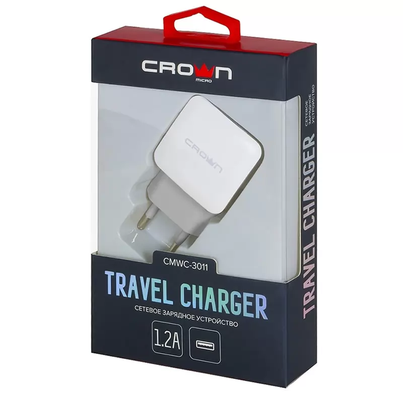 Зарядка сетевая Crown CMWC-3011 (1USB, 1.2А) Зарядка сетевая Crown CMWC-3011 (1USB, 1.2А)