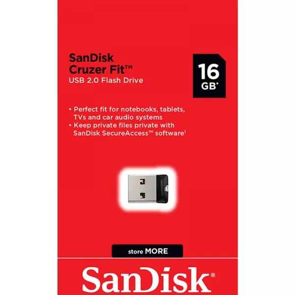 Накопитель Sandisk USB 2.0 16GB Cruzer Fit черный